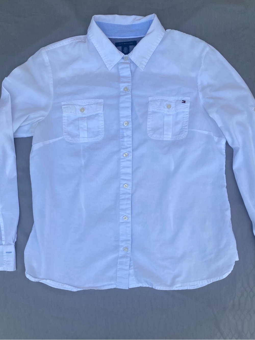 Tommy Hilfiger White Long-Sleeve Button Down Shirt